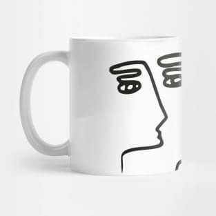 Abstract Faces Fingers Doodle One Line Art Mug